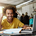 Student with laptop