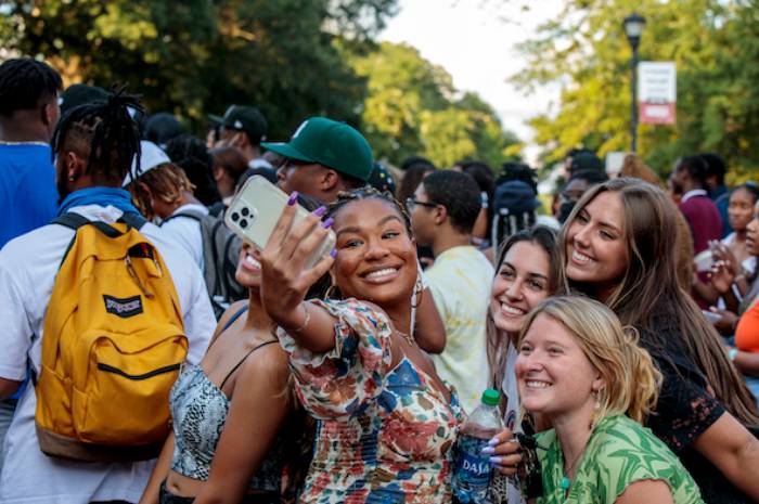 Students at the aaas cookout.