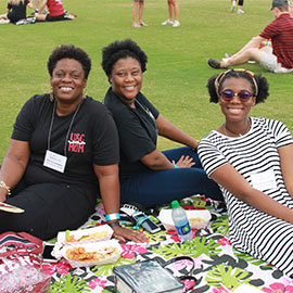 Family at the family weekend picnic