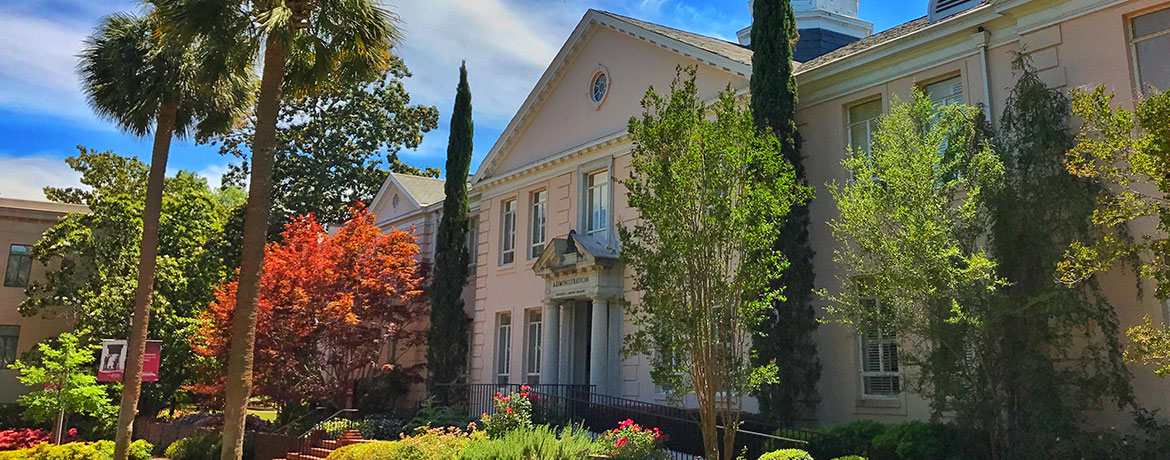 The Osbourne Administration building on a beautiful, blue sky day. 