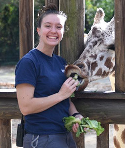 Anna with giraffe