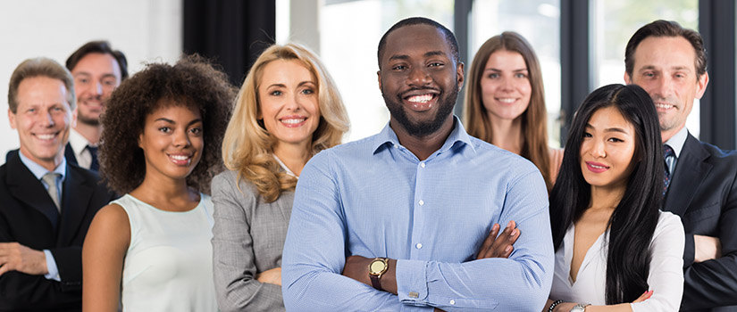 diverse group of people in business attire