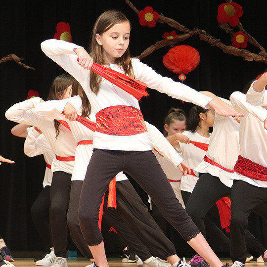 Students dancing