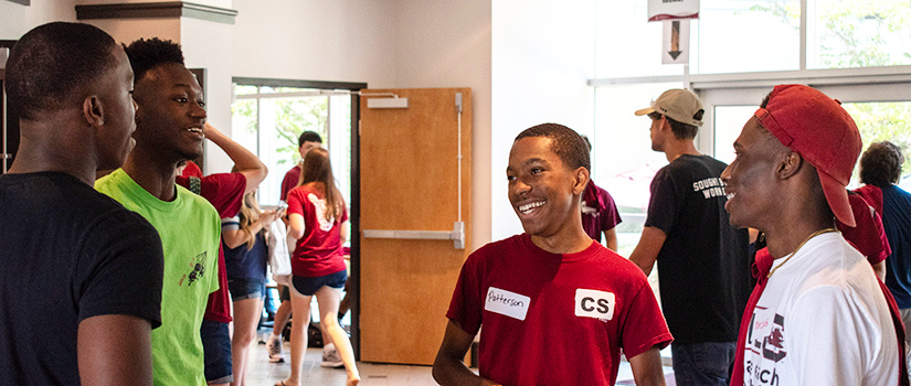 Students laugh at the 2019 Big Wednesday.