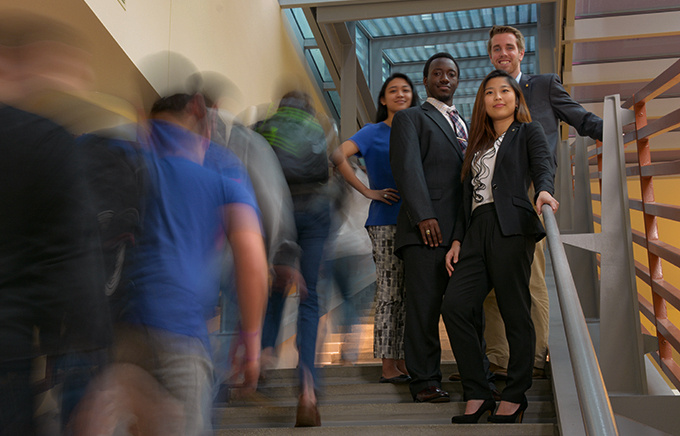 Students on the Grand Staircase