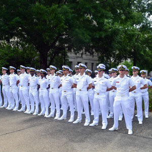 UofSC NROTC battalion in white uniforms