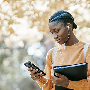 A person looking at their phone