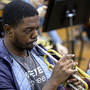 Man playing a trumpet