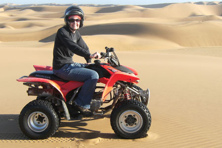 Meredith DeBoom in Namibian desert