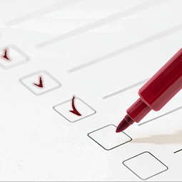 Checklist with marker