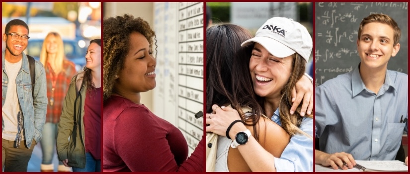 Banner Image of USC students and faculty smiling and a line drawing of hands making a heart shape
