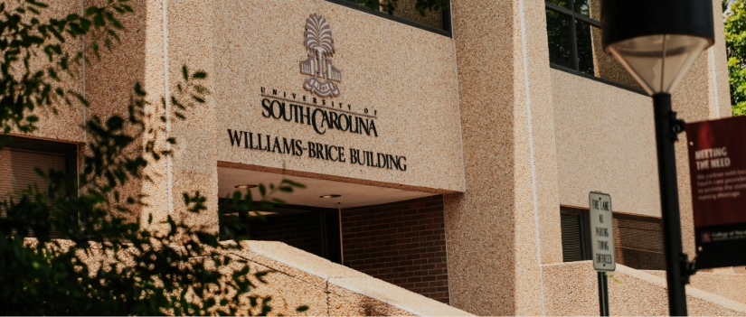 View of Williams Brice Building entrance.