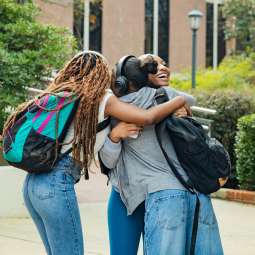 Students hugging