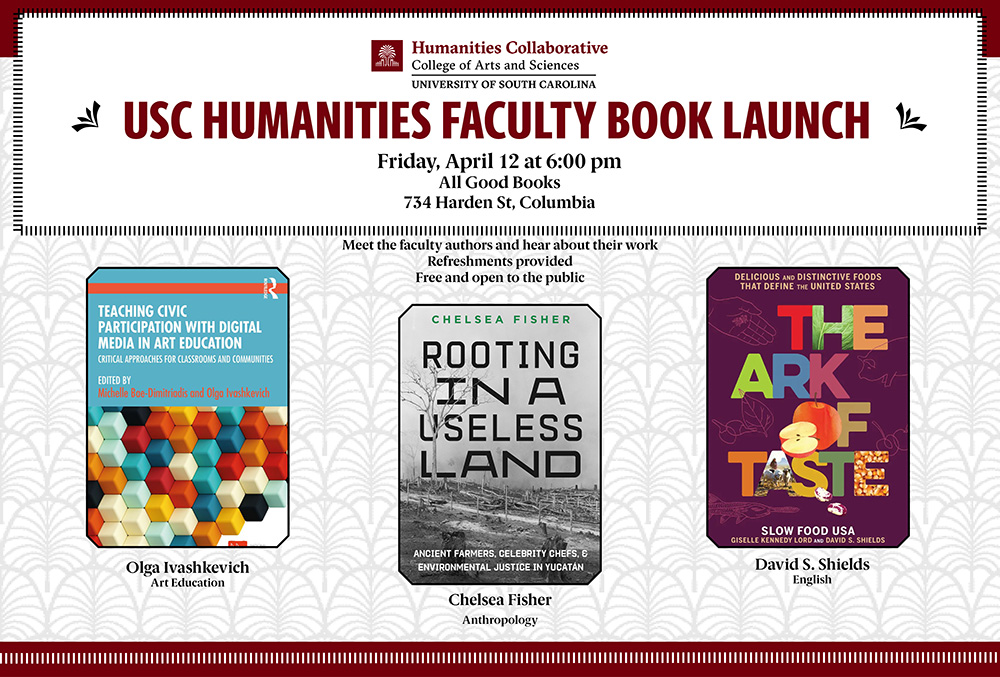Flyer for Book Launch of Olga Ivashkevich, Chelsea Fisher, and David S. Shields