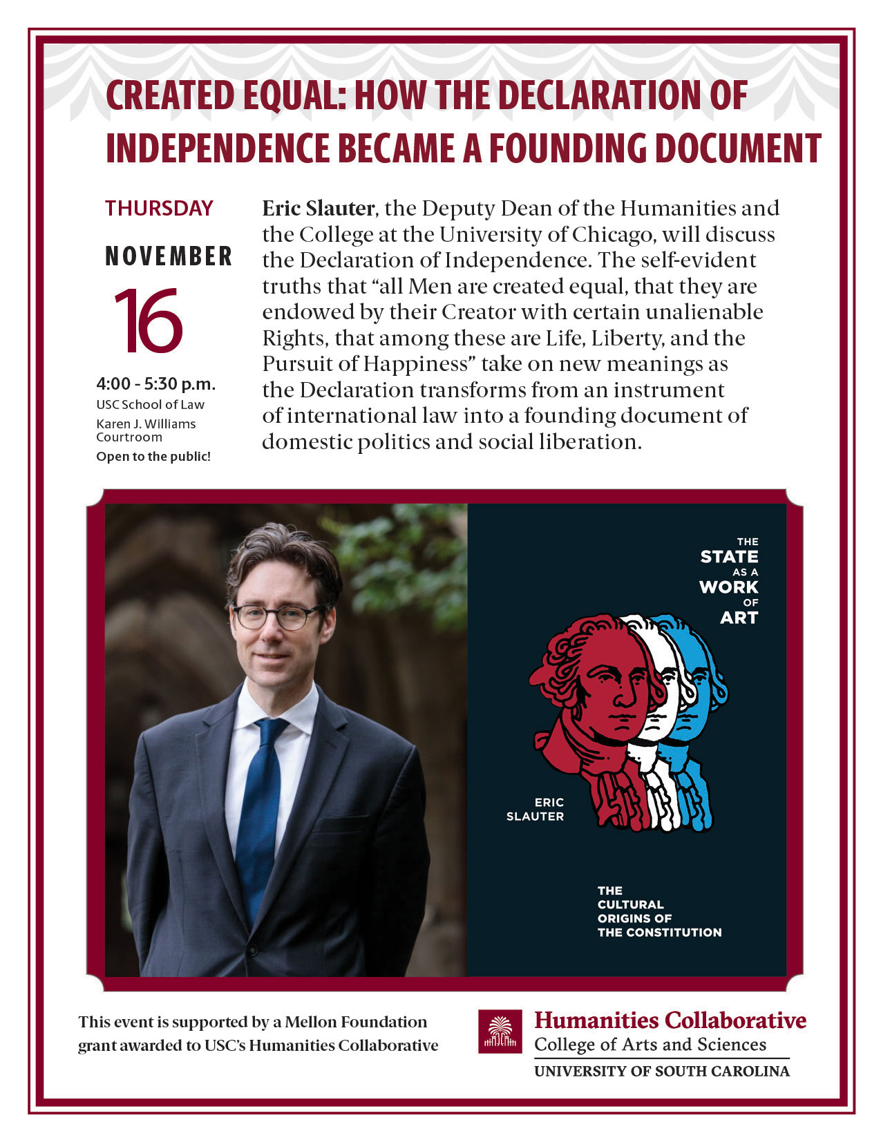 Print Flyer for "Created Equal: How the Declaration of Independence Became a Founding Document"