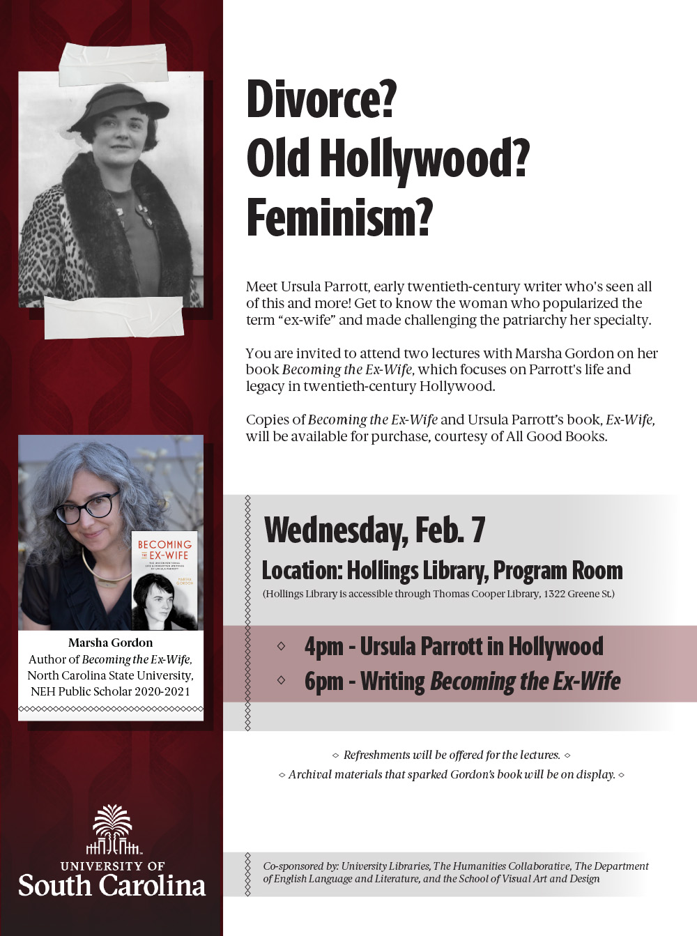 Flyer for lecture by Marsha Gordon