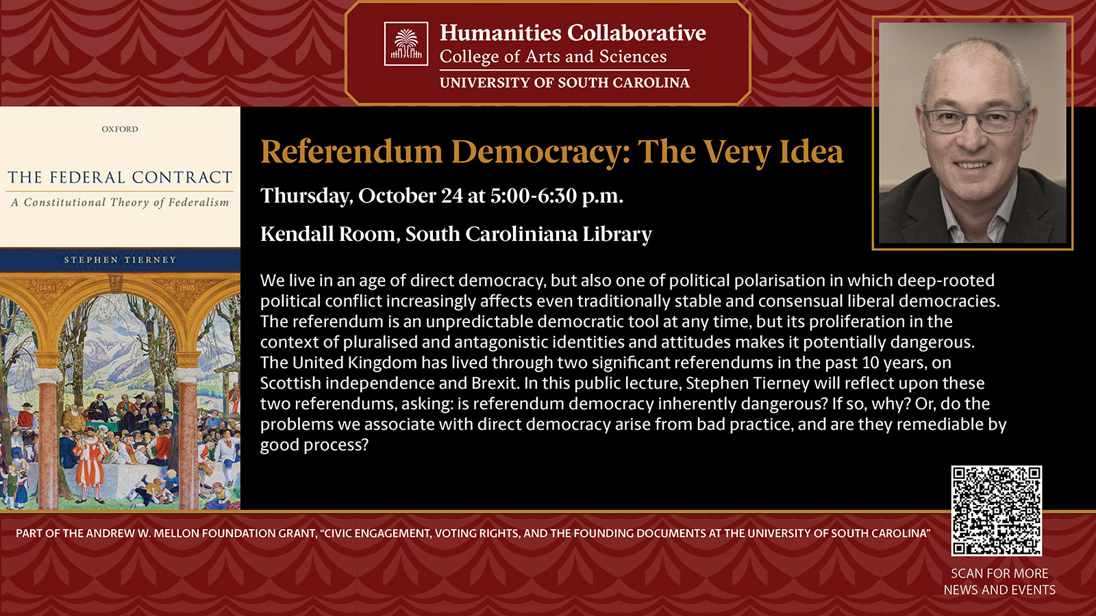Digital Flyer for Stephen Tierney Talk "Referendum Democracy"