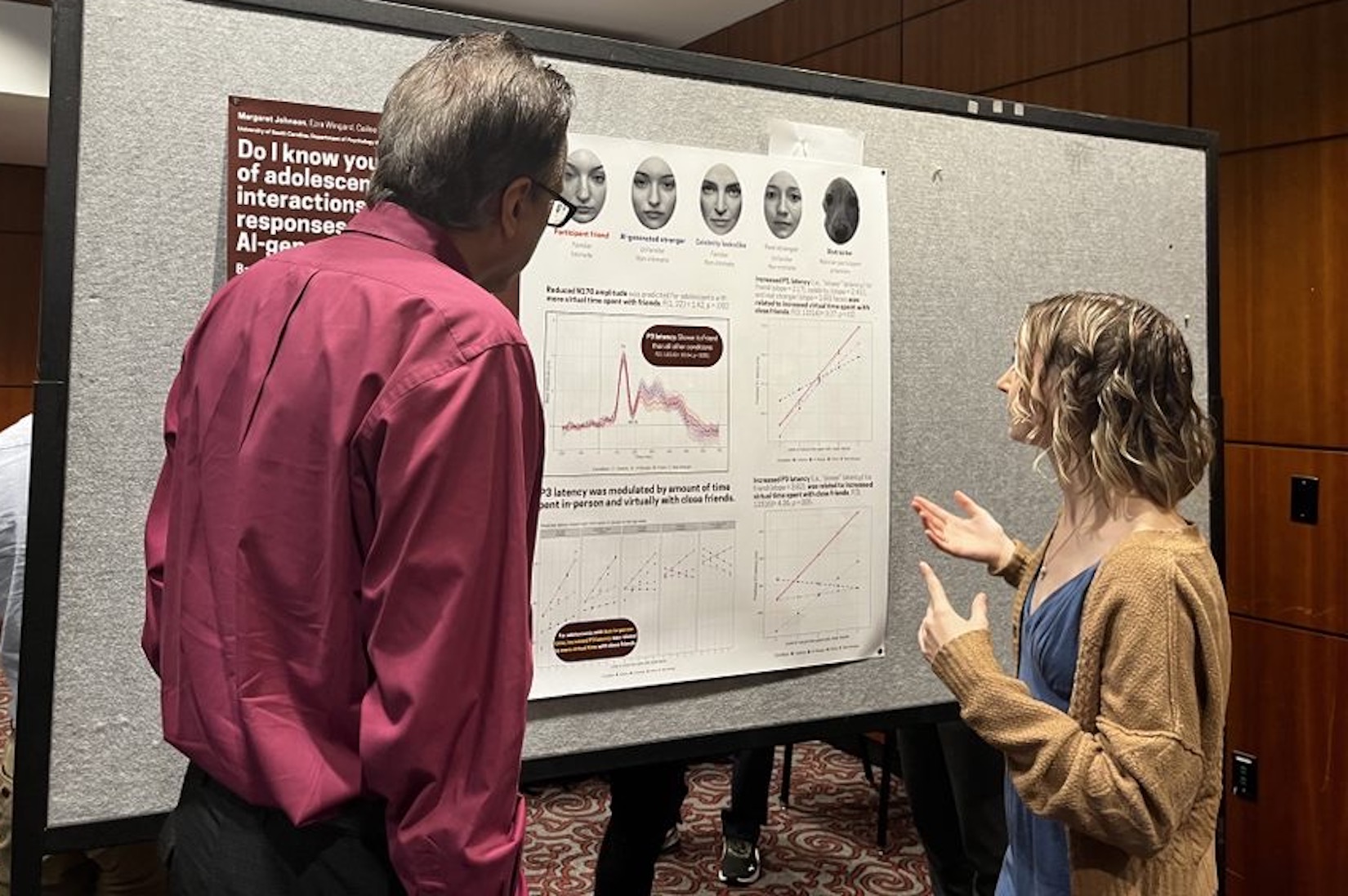 Maggie Johnson, neuroscience student, present her research posters
