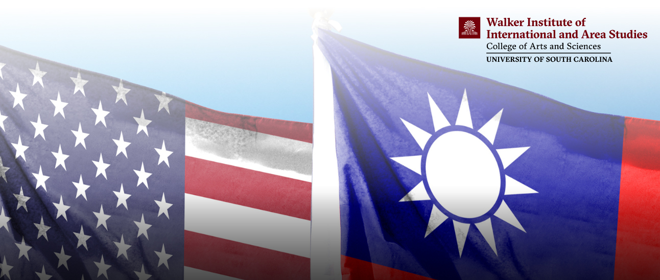 banner with US and Taiwan flags