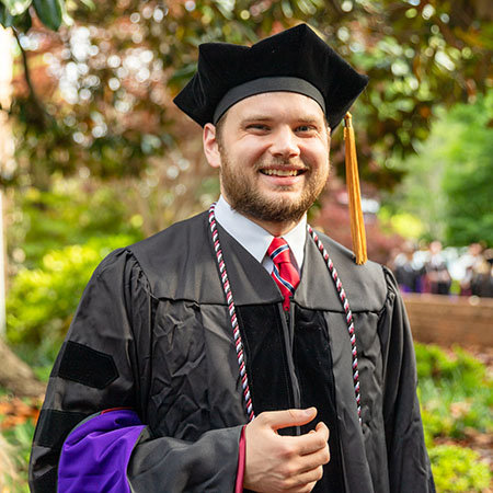 Evan Dawkins at Commencement