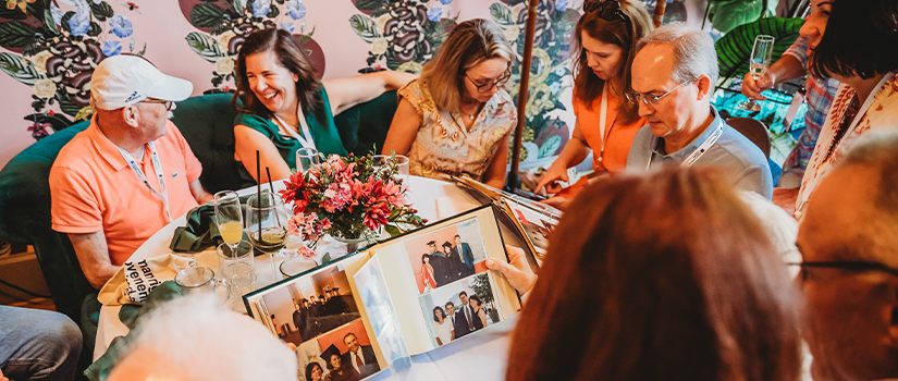 Alumni at a reunion brunch