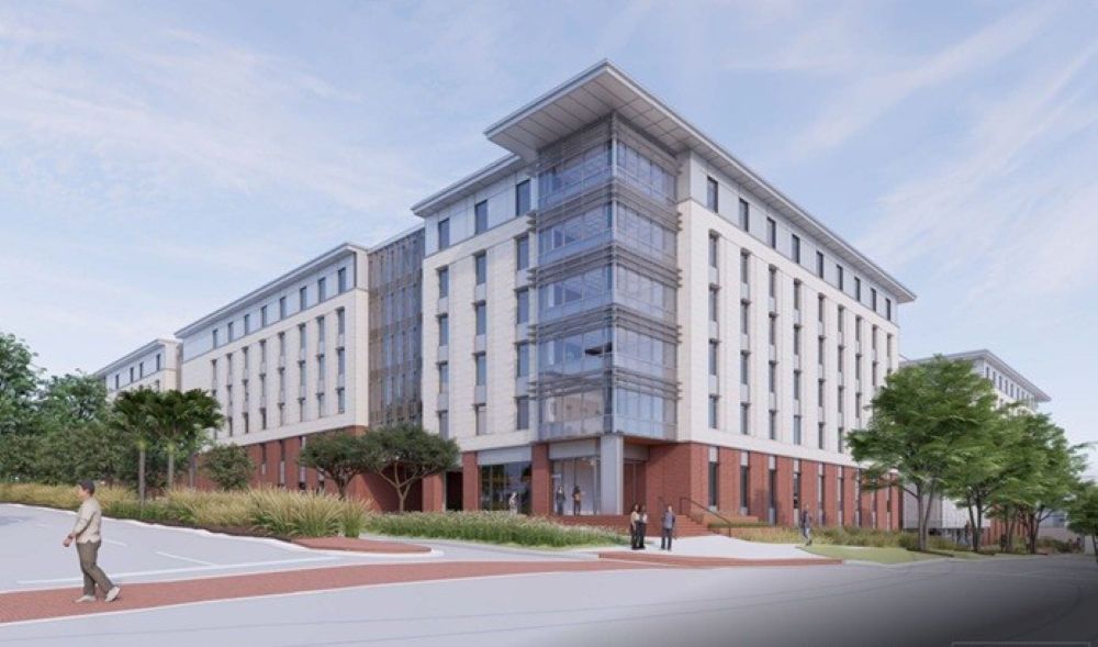 Artist rendering of a new student residence on the McBryde site
