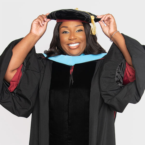 Amber Adgerson in cap and gown.